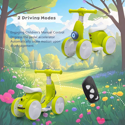 6V Electric Baby Balance Bike for 1 Year Old Boys Girls Ride on Toys 12-48 Months Toddler Balance