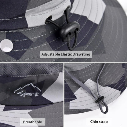 Sun Hats for Men Women Fishing Hat UPF 50+ Breathable Wide Brim Summer UV Protection Hat