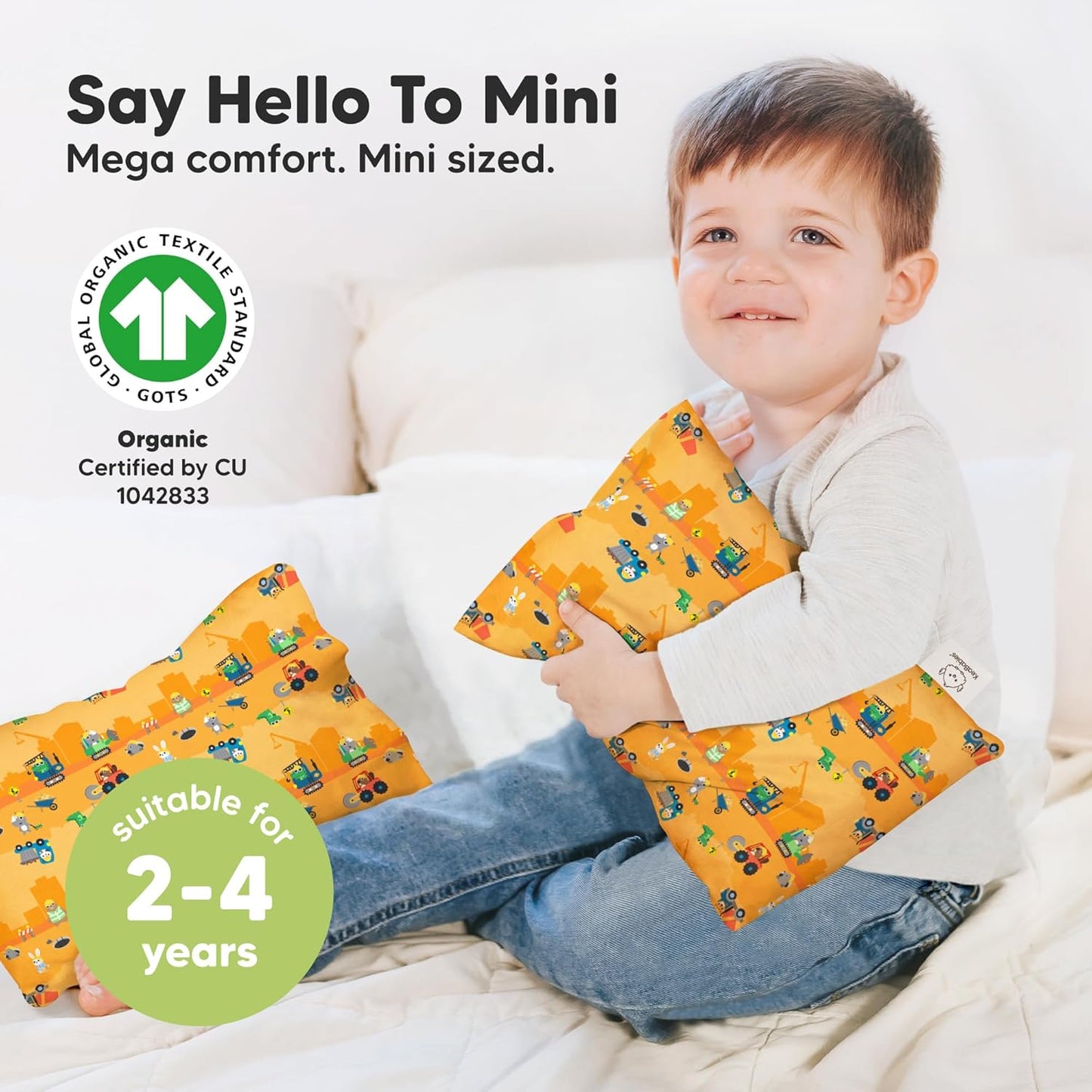 Mini Toddler Pillow with Pillowcase - 9x13 My Little Dreamy Travel Kids Pillow for Sleeping