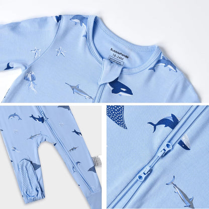 BubblePanda Rayon Made From Bamboo Baby Pajamas Baby Clothes for Boys Girls Unisex Zip-Front