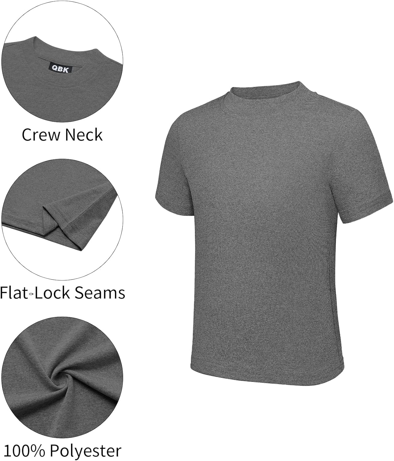 QBK 2T to Youth Neon Shirt Kids UPF 50+ Dry Fit Athletic Short Sleeve Rash Guard T Shirts for Boys