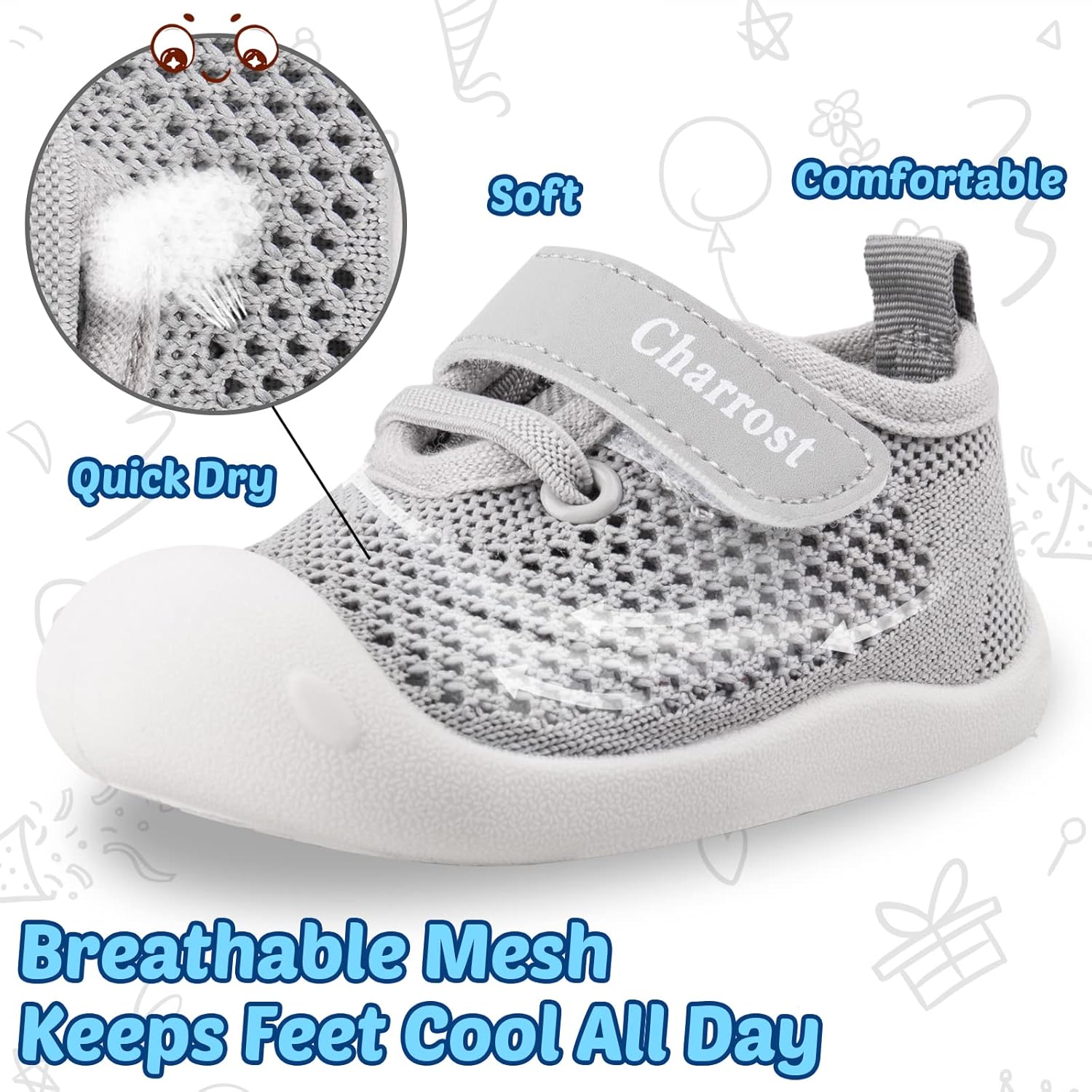 Baby First-Walking Shoes 1-4 Years Kid Shoes Trainers Toddler Infant Boys Girls Soft Sole Non Slip