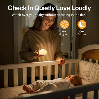 JolyWell Baby Night Light for Nursery, Soft Silicone Tap Control Night Lamp with 8 Color Changing