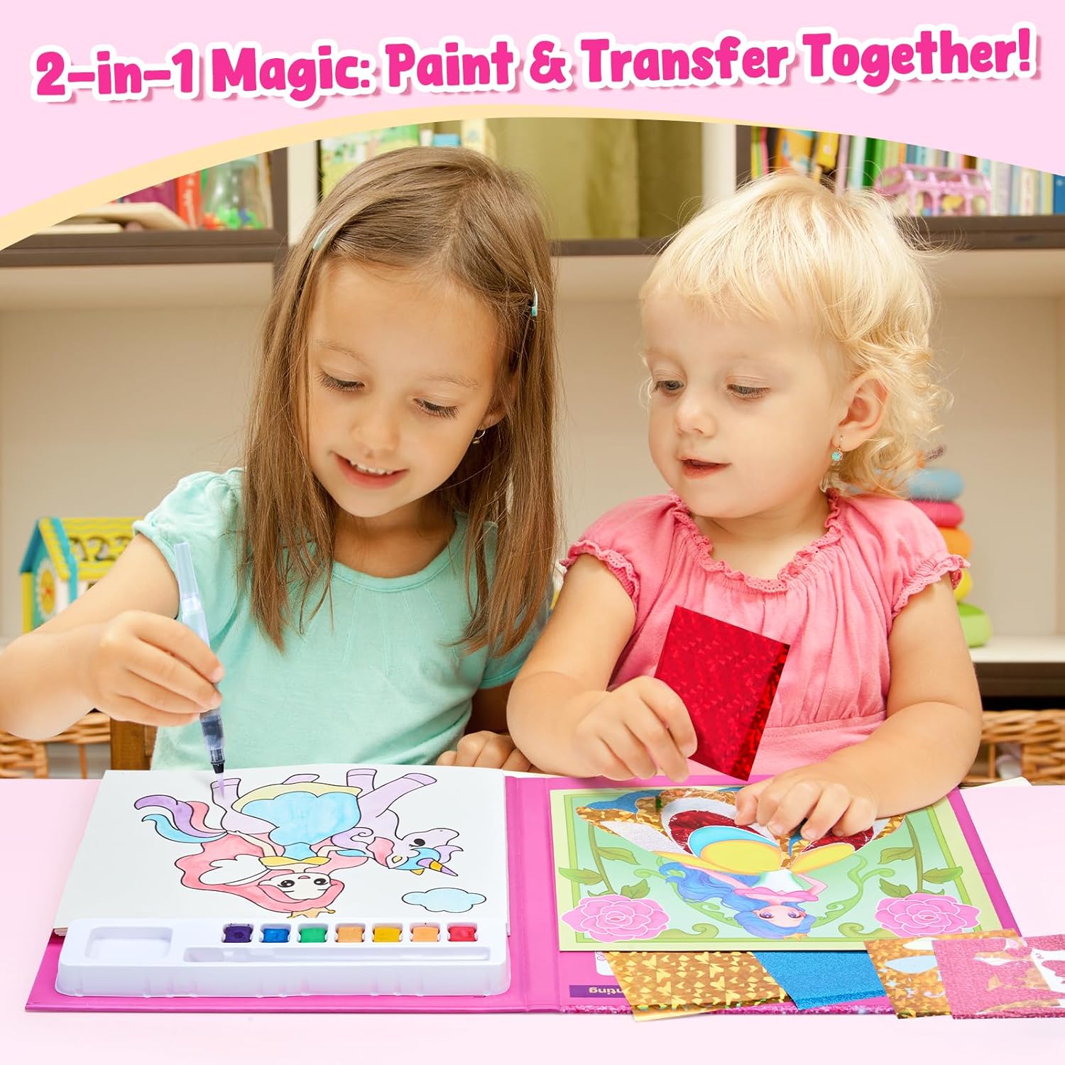JoyCat Paint with Water Coloring Books, Art & Craft Activity, Princess No Mess Art for Kids Ages