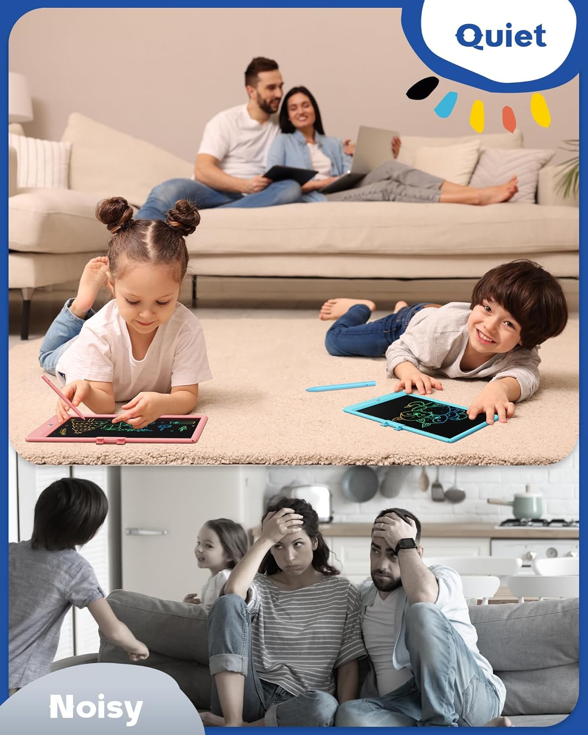 Bravokids Toys for 3-6 Years Old Girls Boys, LCD Writing Tablet 10 Inch Doodle Board, Electronic