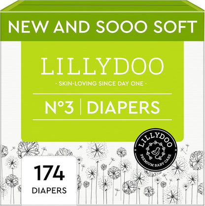 Baby Diapers - Size 3 (13-22 lbs), Monthly Supply (174 Count), Leak Protection, Skin-Friendly