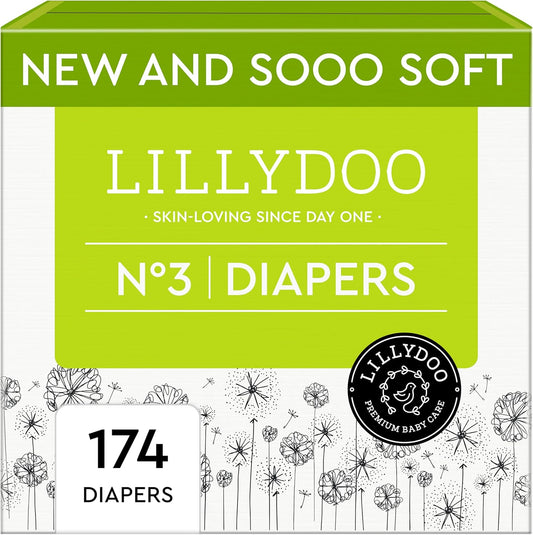 Baby Diapers - Size 3 (13-22 lbs), Monthly Supply (174 Count), Leak Protection, Skin-Friendly