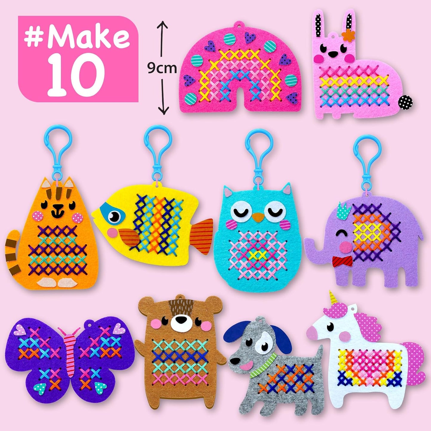 EZCRA Beginner Needlepoint Cross Stitch Kit for Kids Ages 5-8 – Easy Embroidery Starter Set with