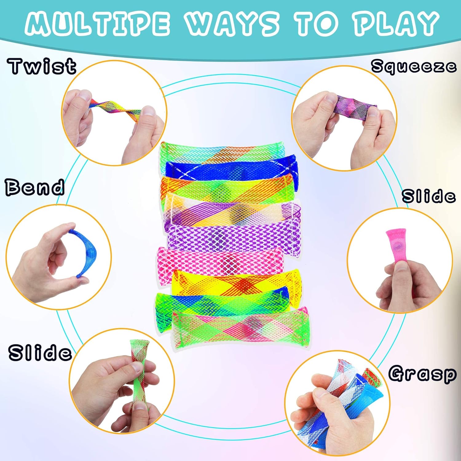 42 Pack Mixed Color Marble Mesh Fidget Toys,FIDGET TOY Stress Relieve toy, Focus Enhance, Marble