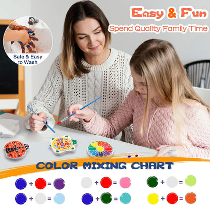 IFLOVE Paint Your Own Stepping Stones for Kids Craft Kits,Arts and Crafts for Kids Ages 4-8,5 Pack