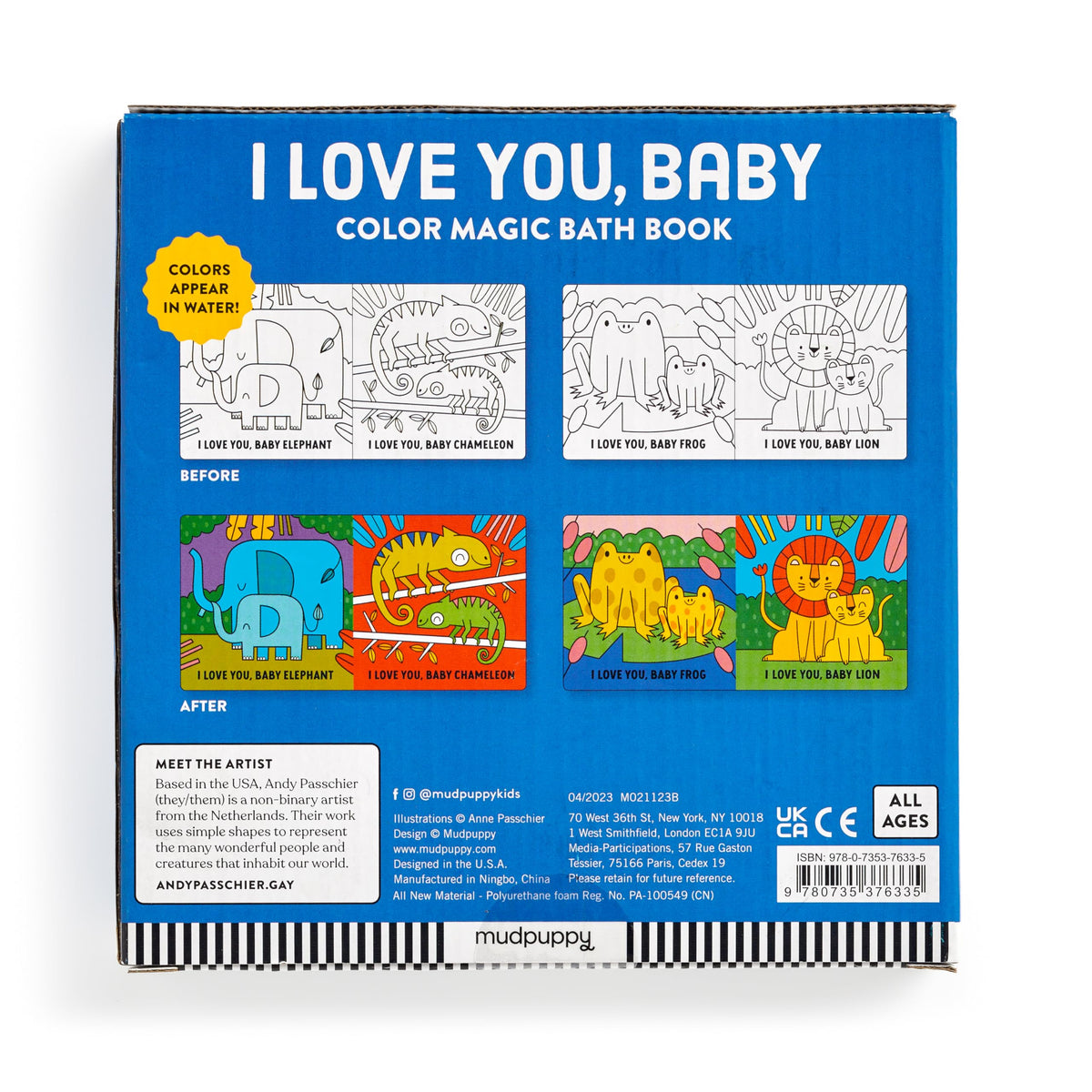 I Love You, Baby – Waterproof Color Changing Magic Bath Book for Babies and Toddlers