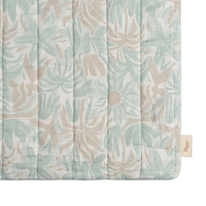 Crane Baby Changing Pad Cover, 100% Cotton Sateen Exterior Change Pad Cover, Beach Life Theme, 16"