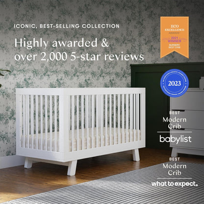 Babyletto Hudson 3-in-1 Convertible Baby Crib with Toddler Bed & Daybed Conversion - Easy to
