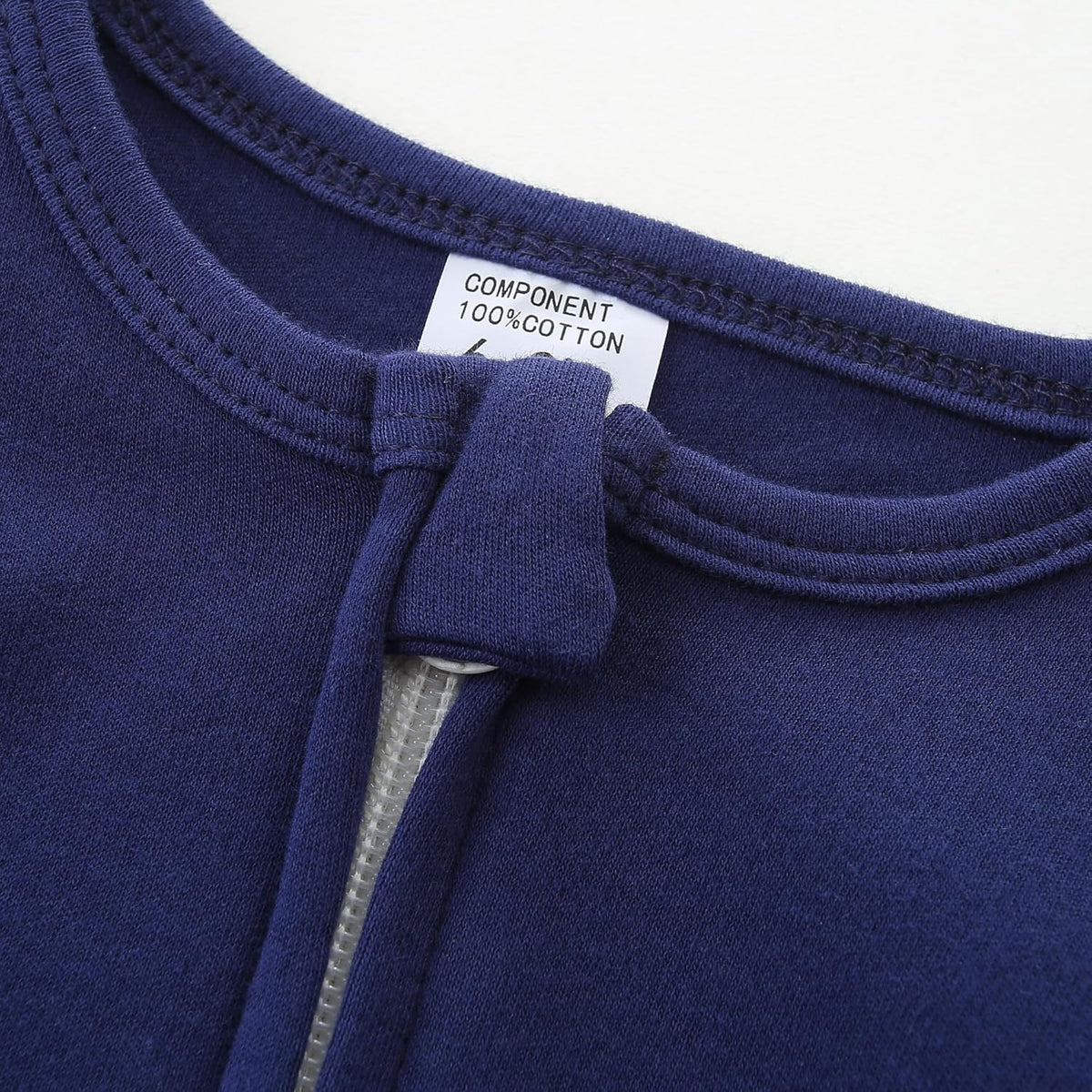 Baby Romper 100% Organic Cotton Pajamas One Piece Long Sleeve Zipper Footie Onesie for 0~12M Baby