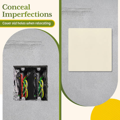 TG Screwless Double Blank Wall Plate, Child Safe Blank Device Outlet Cover, Mid-Size 2-Gang 4.88" H