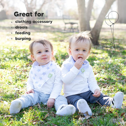8-Pack Organic Baby Bandana Bibs for Boys, Girls - Super Absorbent Triangle Baby Bibs for Drooling
