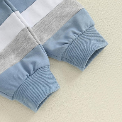 Kupretty Toddler Baby Boy Fall Winter Clothes Color Block Long Sleeve Sweatshirt Pullover Tops +