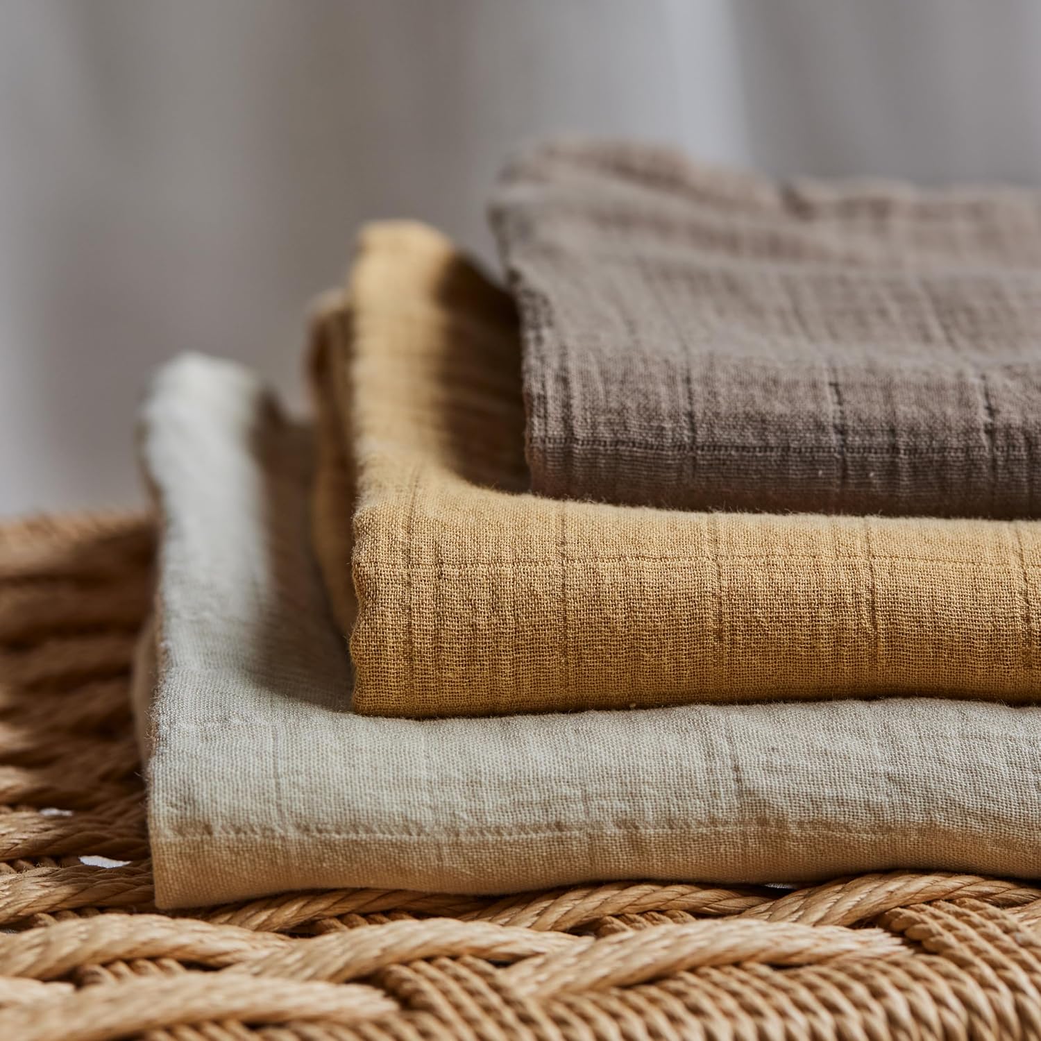 Swaddle - 100% Organic Cotton - Muslin Swaddle Blankets for Newborn, 47" x 47" 2-Pack (Autumn