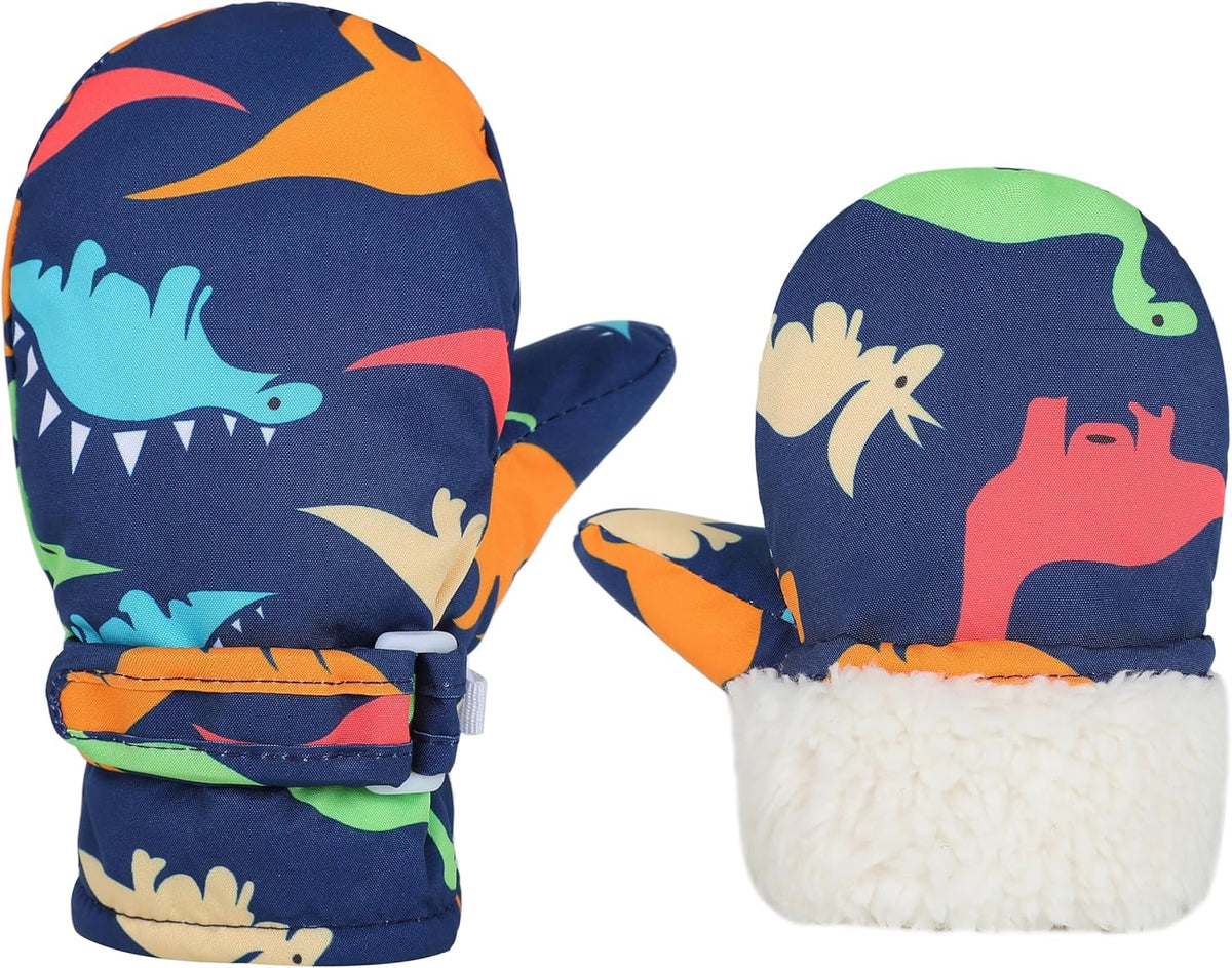 Toddler Gloves Kids Mittens Winter Warm Lined Fleece Gloves Waterproof Snow Baby Mitten for Boys