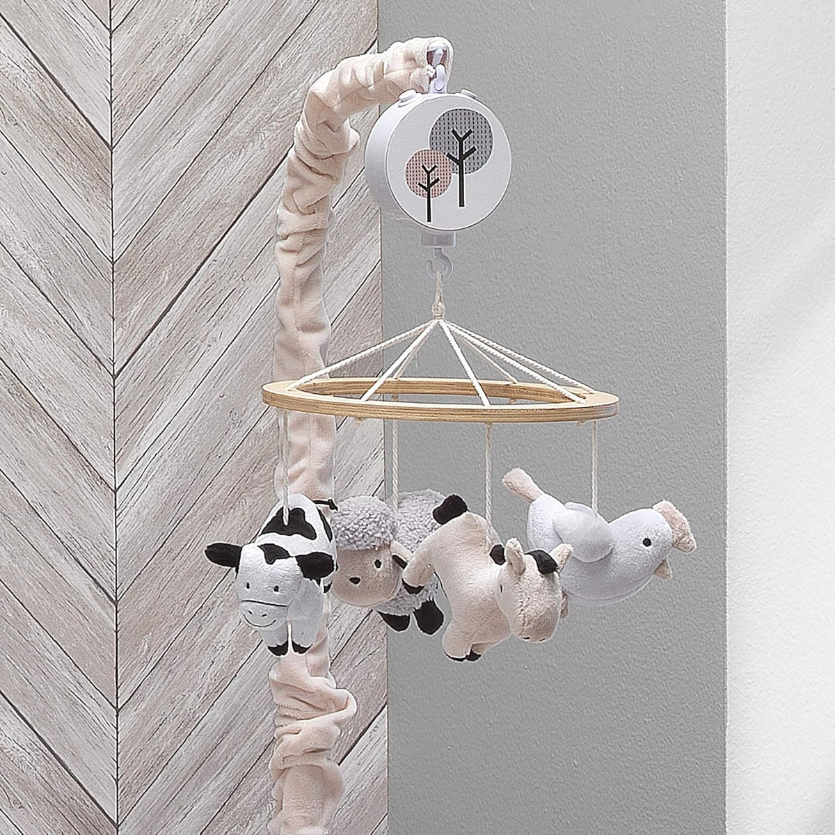 Lambs & Ivy Baby Farm Animals Musical Baby Crib Mobile Soother Toy