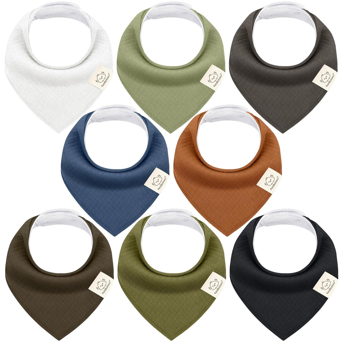 KeaBabies 8-Pack Bandana Bibs for Baby Girls, Boys - Organic Cotton Baby Bibs for Drooling &