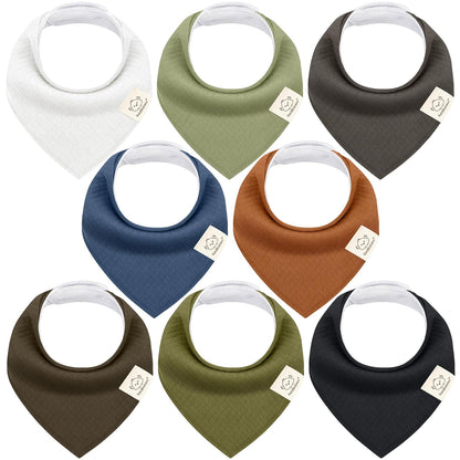 KeaBabies 8-Pack Bandana Bibs for Baby Girls, Boys - Organic Cotton Baby Bibs for Drooling &