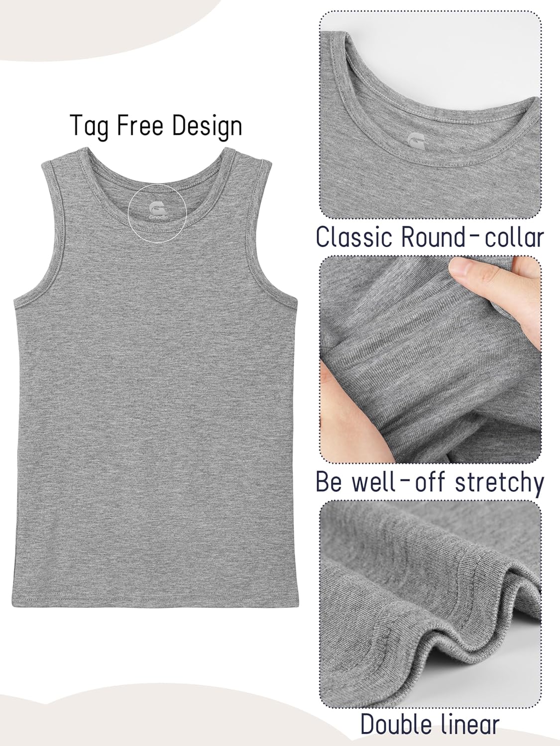 5 Pack Boys Tank Tops Boys Undershirts Kids Cotton Undershirts Tees Sleeveless Tank Tops Shirts for