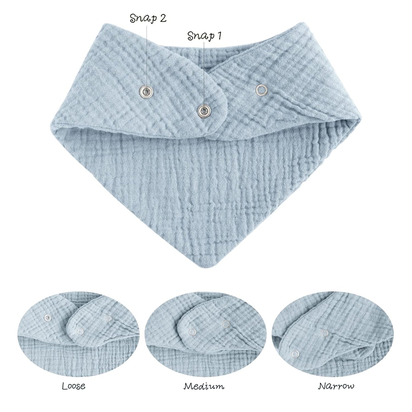 Konssy Muslin Baby Bibs 10 Pack Baby Bandana Drool Bibs 100% Cotton for Unisex Boys and Girls, Soft