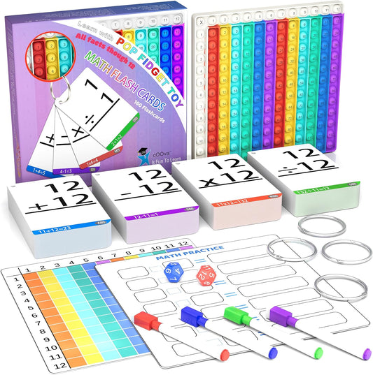 Math Games for Kids - Flash Cards for Kids - Pop it Practice with Addition, Subtraction