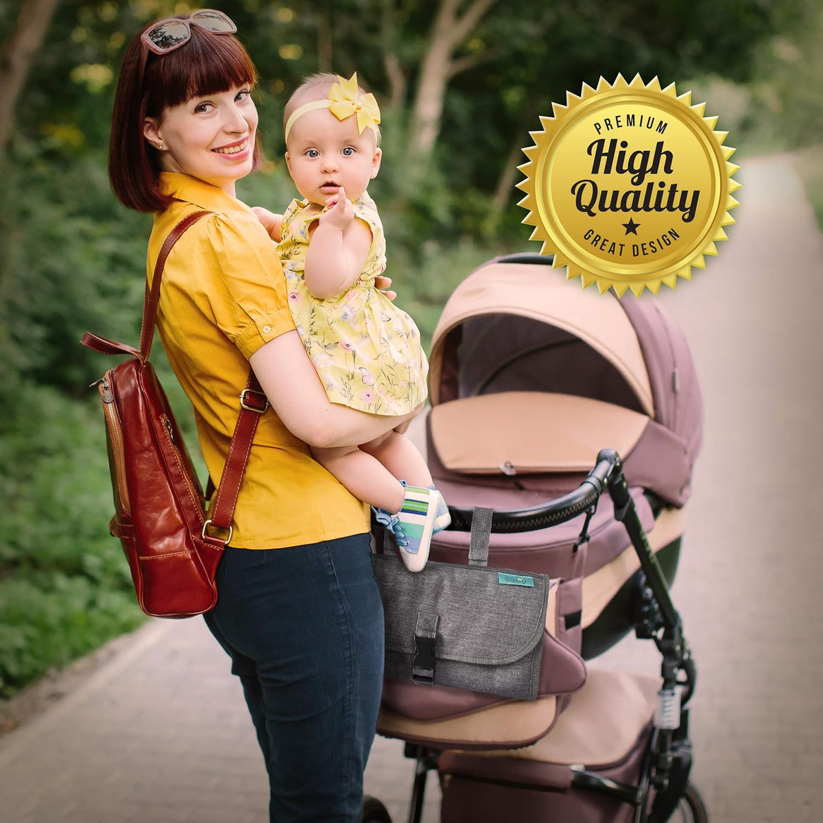 Kopi Baby Portable Diaper Changing Pad - Baby Diaper Changer Travel Bag with Wipes Pocket, Smart
