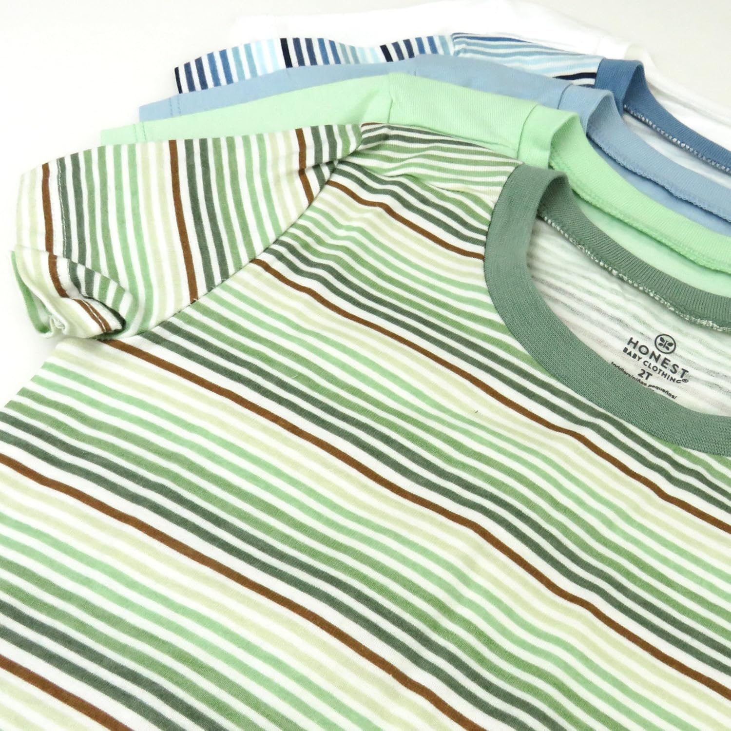 HonestBaby 5-Pack Short Sleeve T-Shirts 100% Organic Cotton Baby, Toddler, Little Kid, Boy, Girl