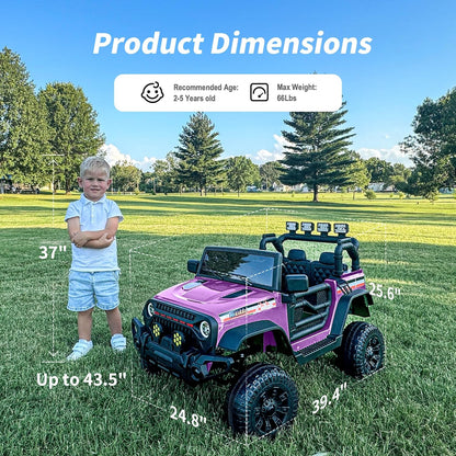 12V Kids Ride on Car Truck, Kids Electric Vehicles Car Ride on Toy for Toddlers 3-5 with Remote