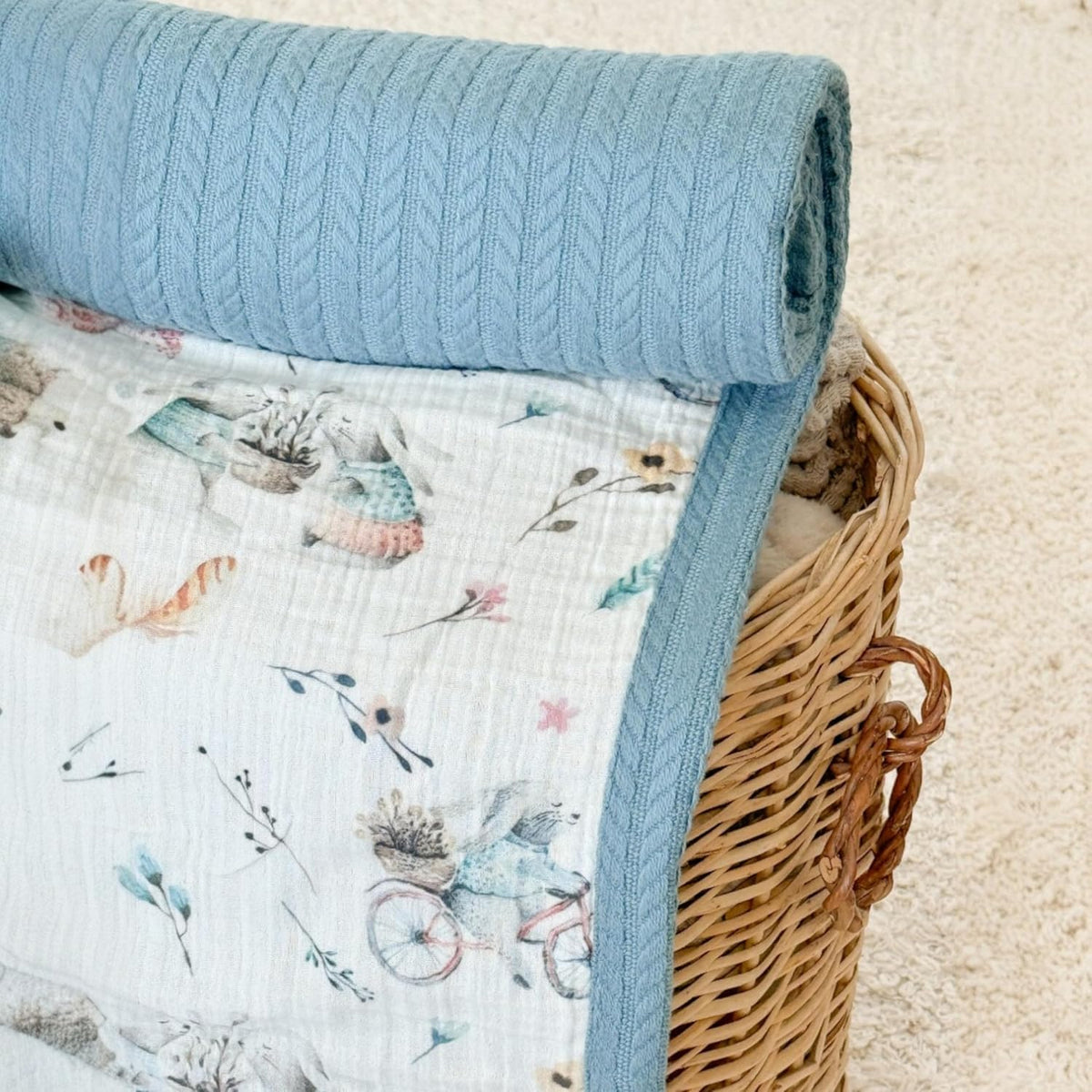 Personalized Baby Blanket with Name – Handmade 100% Organic Cotton Newborn Gift | Custom Knit