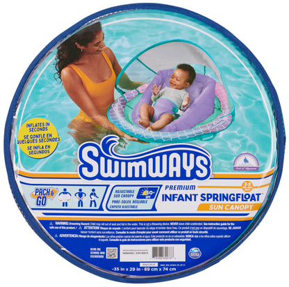 SwimWays Infant Spring Float with Canopy for Kids 3-9 Months