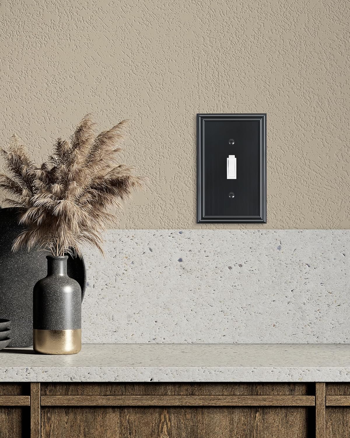 4-Pack Single Toggle Light Switch Cover Plate, Durable Solid Zinc Alloy Decorative Switch Plate