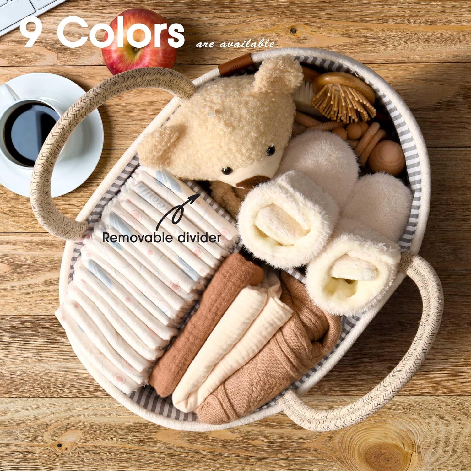 Baby Changing Basket Includes Diaper Caddy - Breathable & Waterproof Dual-Cover, Portable, Changing