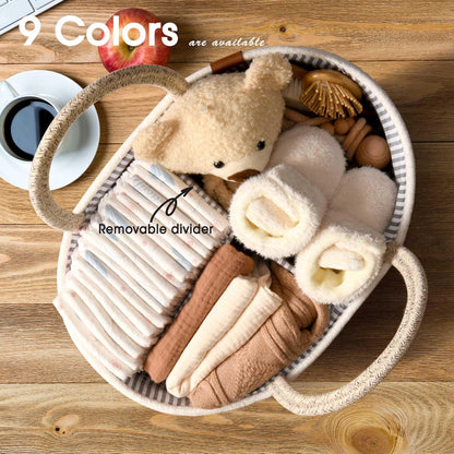Baby Changing Basket Includes Diaper Caddy - Breathable & Waterproof Dual-Cover, Portable, Changing
