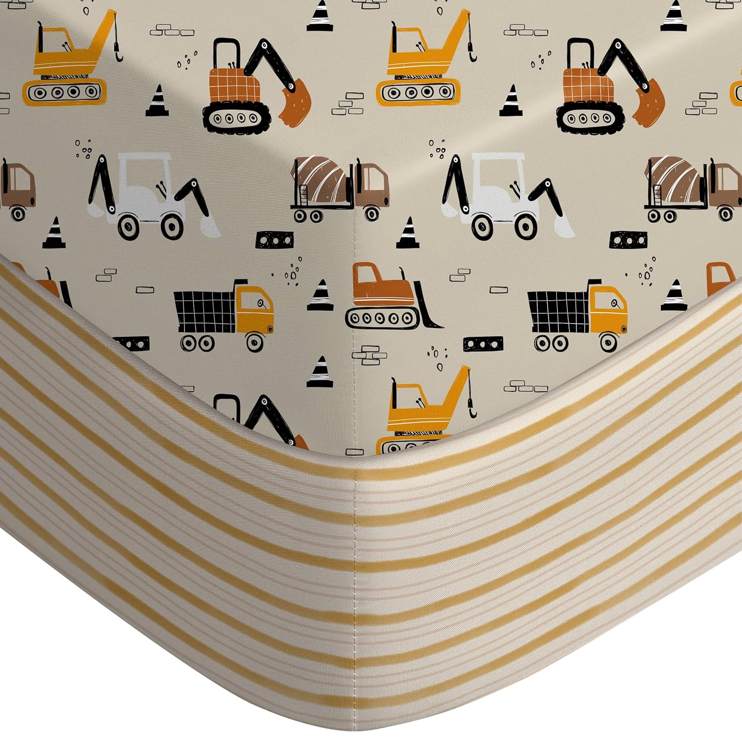 Yoofoss Pack and Play Sheets Fitted, Mini Crib Sheets 2-Pack for Pack N Play Mattress, Stretchy