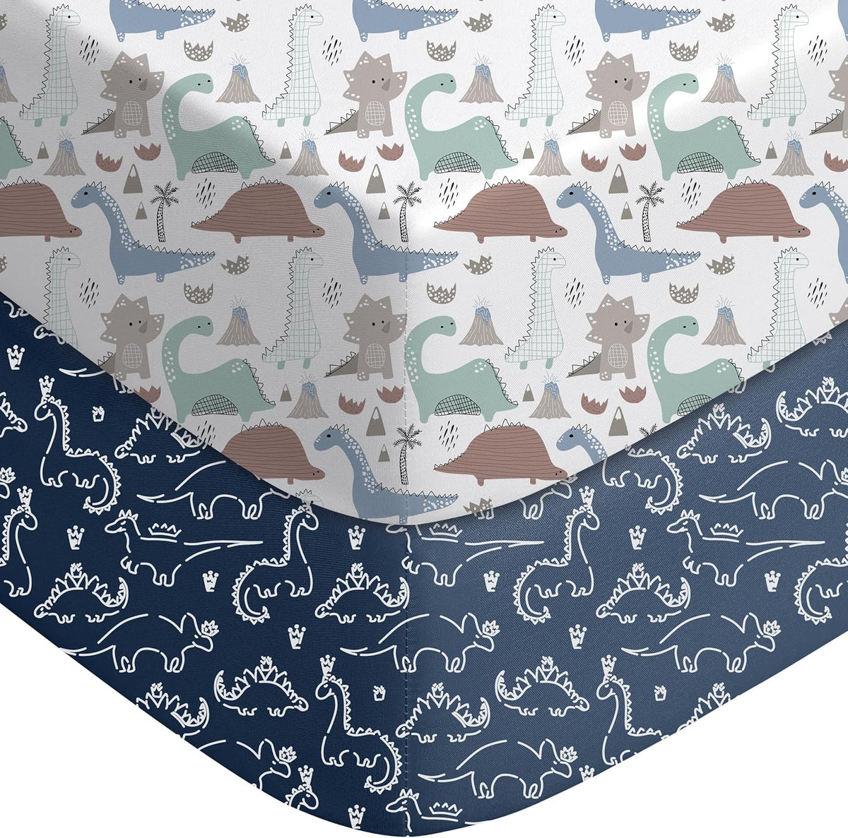 Yoofoss Baby Crib Sheets 2 Pack for Boys and Girls - 52x28 Fitted Crib Sheet Neutral Fits for