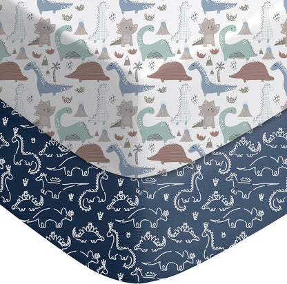 Yoofoss Baby Crib Sheets 2 Pack for Boys and Girls - 52x28 Fitted Crib Sheet Neutral Fits for