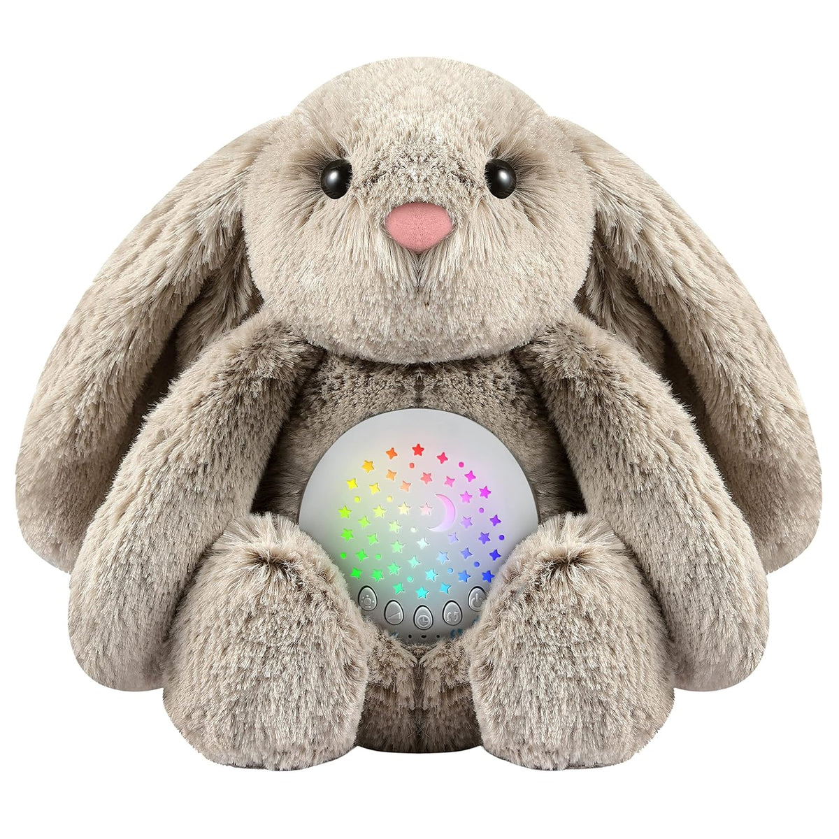 BEREST Baby Sleep Soother Bedtime Bunny with Starry Projector Night Light, Plush Stuffed Animal for