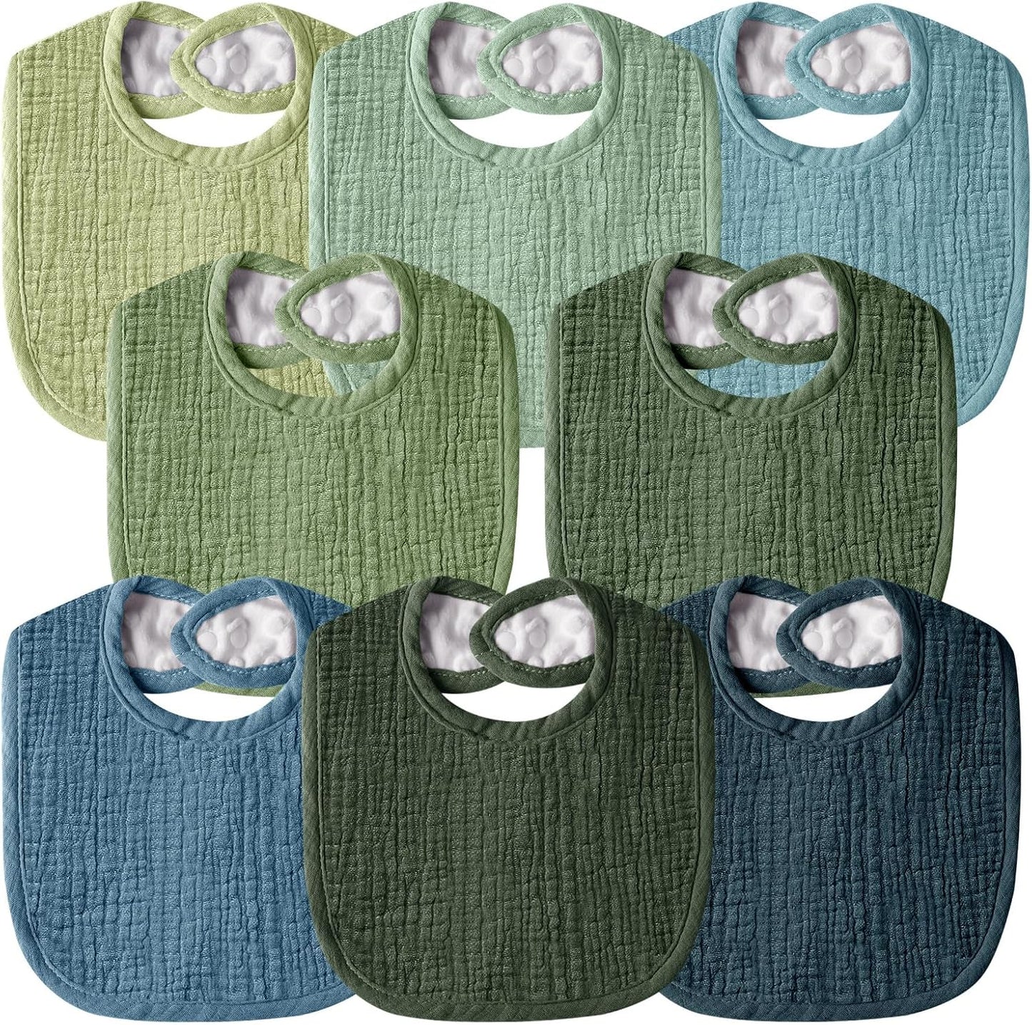 Muslin Baby Bibs for Unisex Boys Girls, Cotton Drool Bibs, Adjustable Newborn Bibs for Drooling and