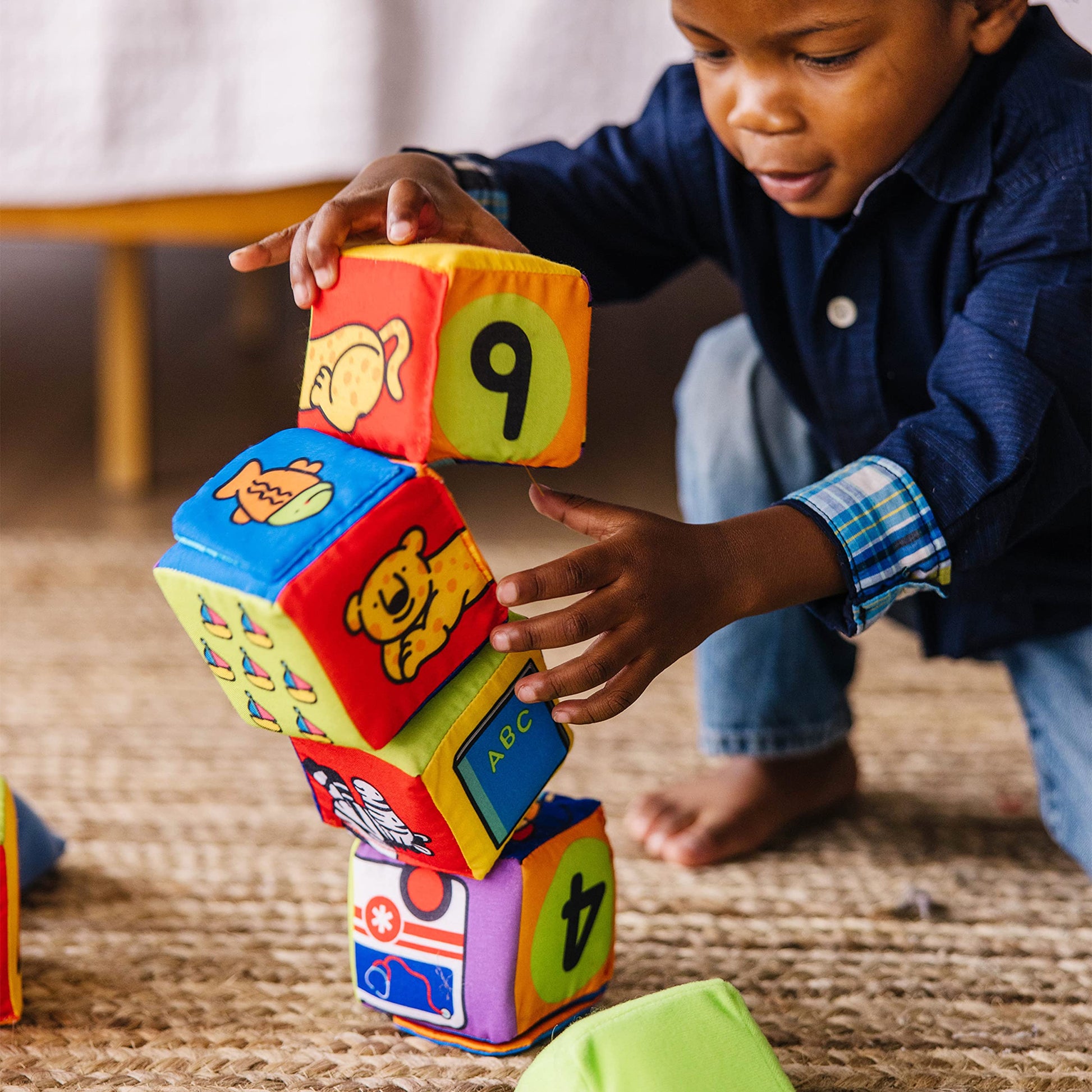 Melissa & Doug K's Kids Match and Build Soft Blocks Set