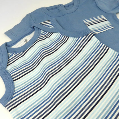 HonestBaby Short Sleeve and Tank Romper 100% Organic Cotton for Infant Baby and Toddler Boys