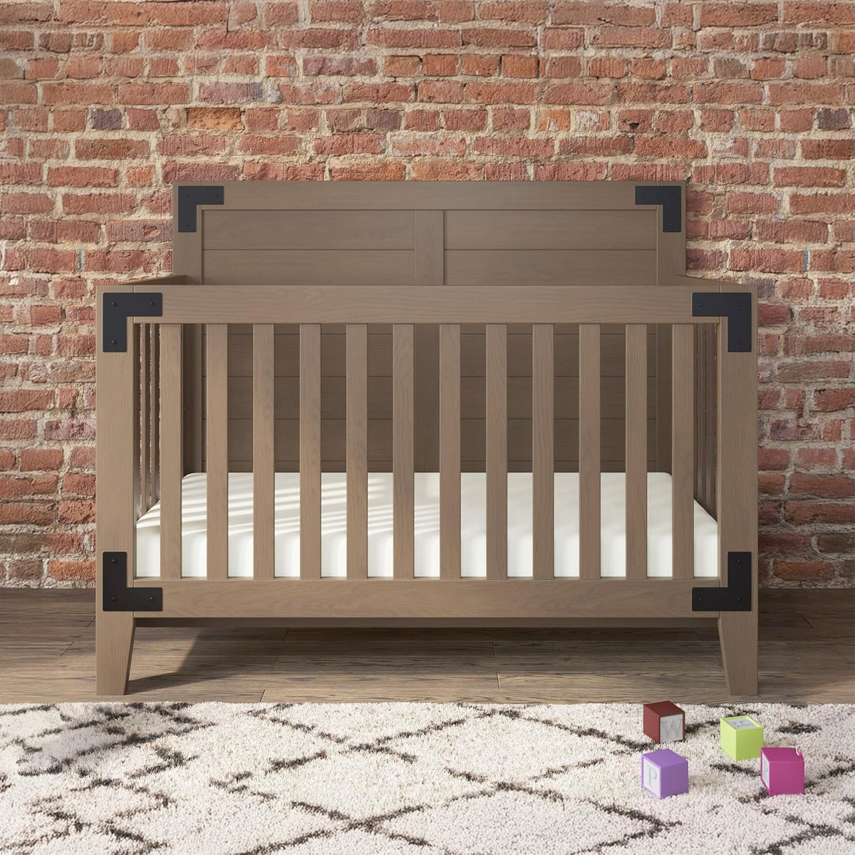Child Craft Lucas 4-in-1 Convertible Crib, Baby Crib Converts to Day Bed, Toddler Bed and Full Size