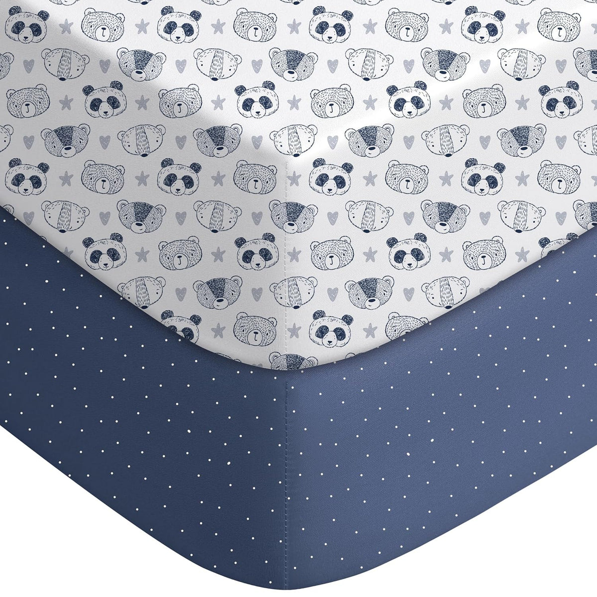 Yoofoss Pack and Play Sheets Fitted, Mini Crib Sheets 2-Pack for Pack N Play Mattress, Stretchy