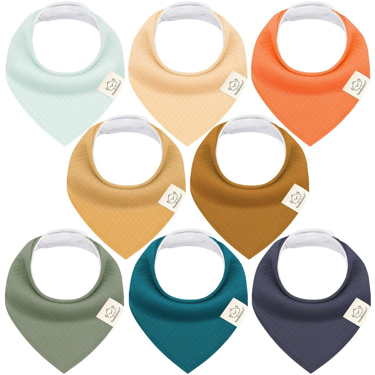 KeaBabies 8-Pack Bandana Bibs for Baby Girls, Boys - Organic Cotton Baby Bibs for Drooling &