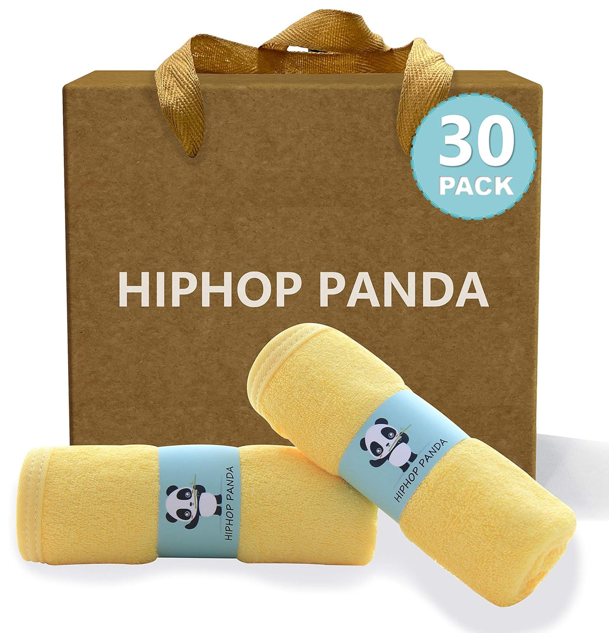 HIPHOP PANDA Baby Washcloths, Rayon Made from Bamboo - 2 Layer Ultra Soft Absorbent Newborn Bath