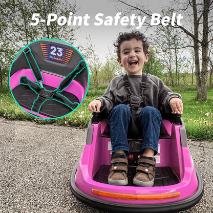 12V Kids Bumper Car, Electric Baby Bumper Car for Toddlers with Remote Control, 3 Speeds - Pink