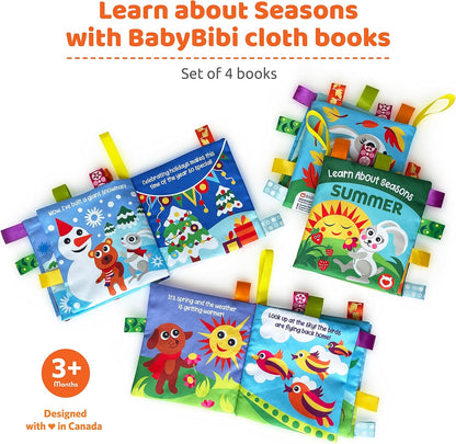 Cloth Books for Babies - Learn About Seasons, Playful Illustrations, Crinkle Pages & Cute